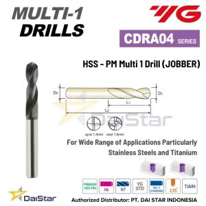 CDRA04 - HSS-PM Multi 1 Drills YG-1